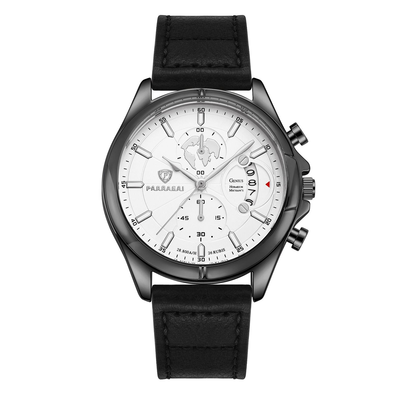 Parragai Genius Pilot Chronograph White - THE AM Fine Timepieces