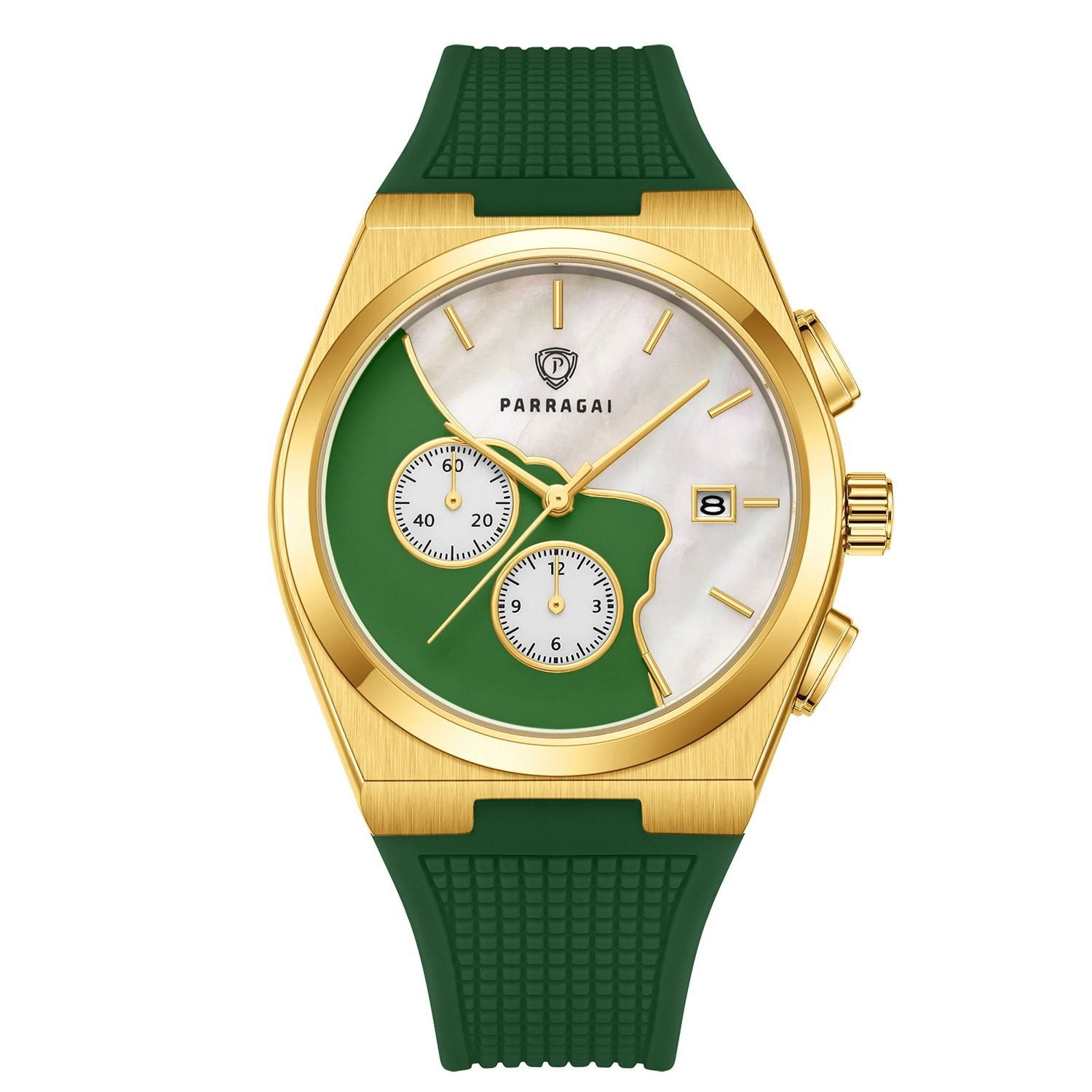 Parragai Tonneau Gold Green MOP - THE AM Fine Timepieces