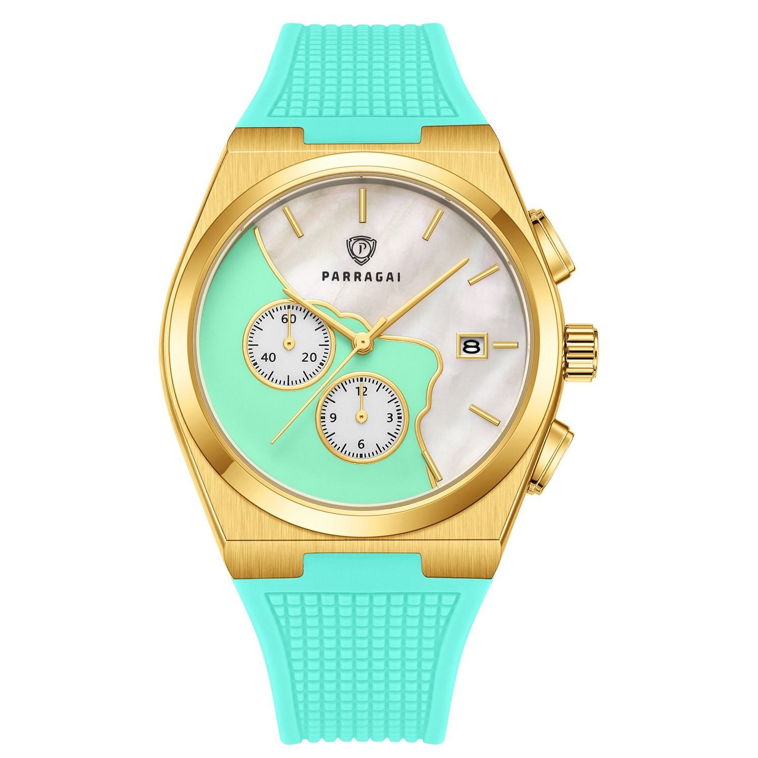 Parragai Tonneau Gold Turquoise MOP - THE AM Fine Timepieces
